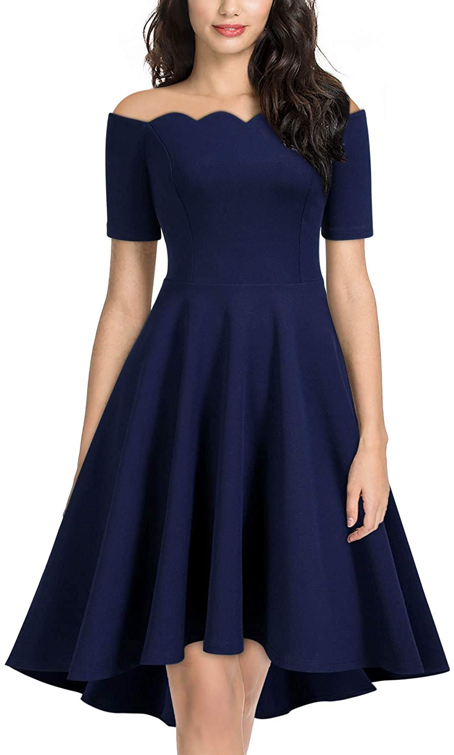 Price:$29.99    Miusol Women's Retro Boat Neck Style Evening Party Dress  Clothing
