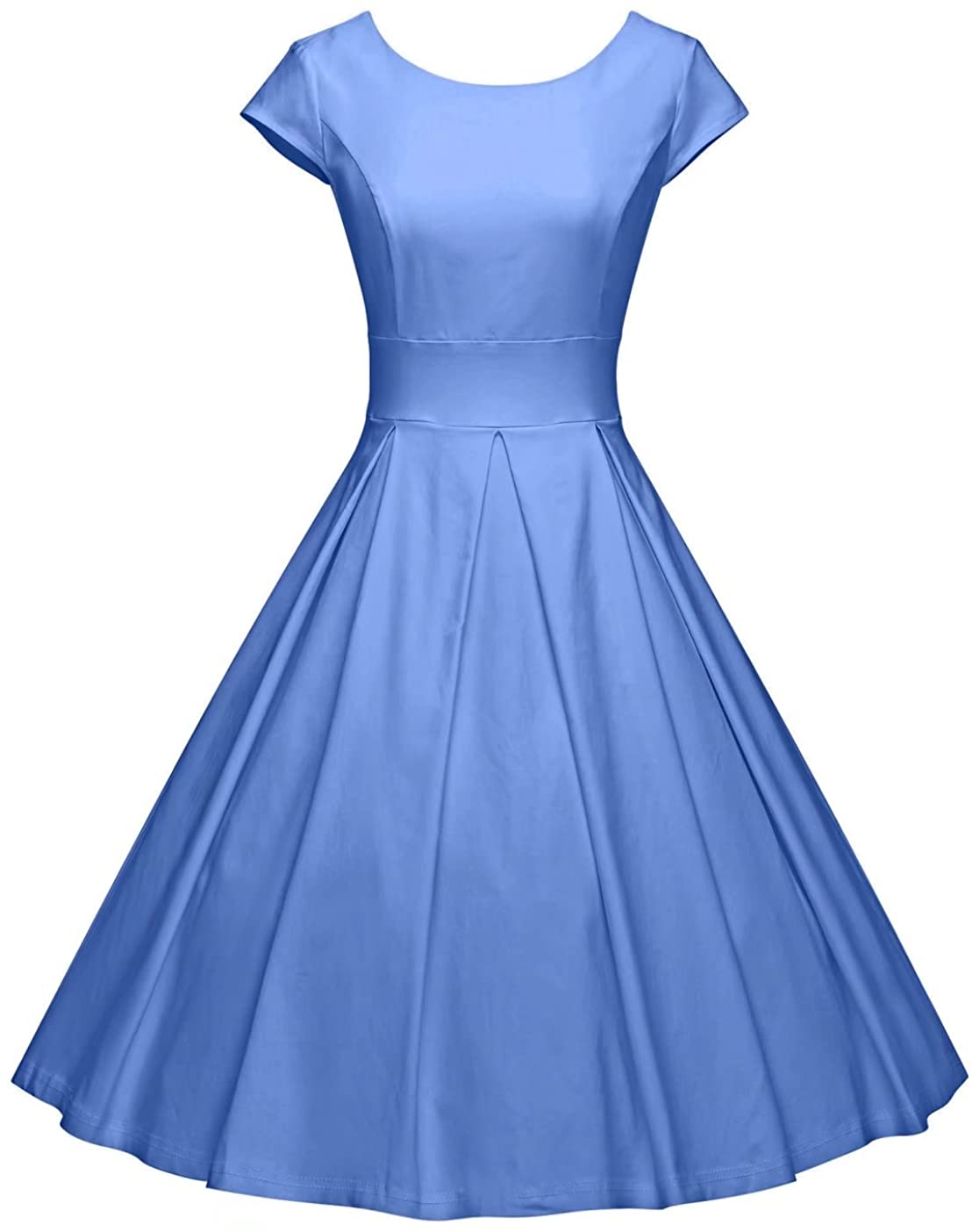 Price:$29.99    GownTown Women's 1950s Vintage Dresses Cap Sleeves Cocktail Stretchy Dresses with Pocket  Clothing