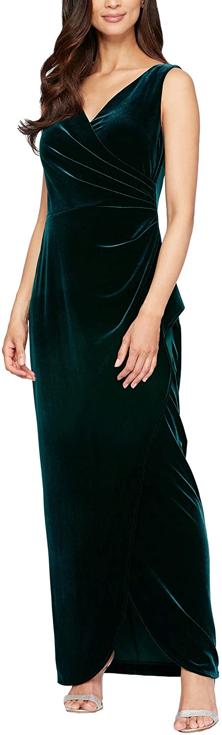 Price:$59.00 Alex Evenings Women's Long Sleeveless Velvet Dress at Amazon Women’s Clothing store