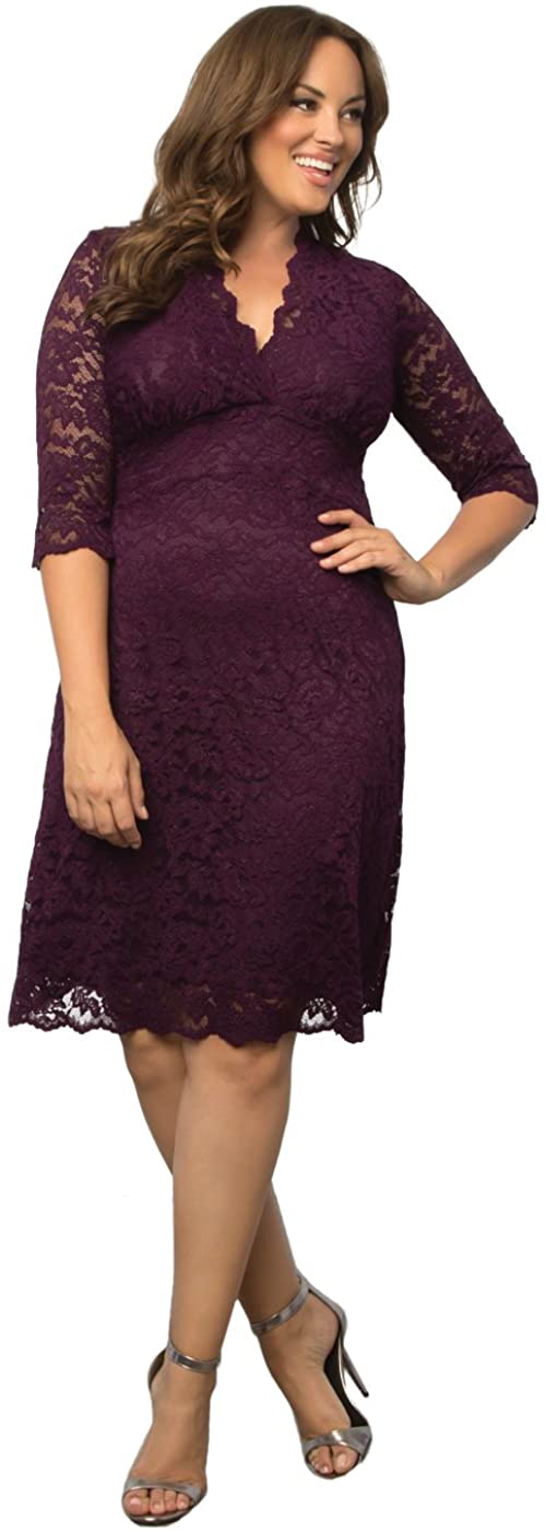 Price:$158.00 Kiyonna Women's Plus Size Scalloped Boudoir Lace Dress at Amazon Women’s Clothing store