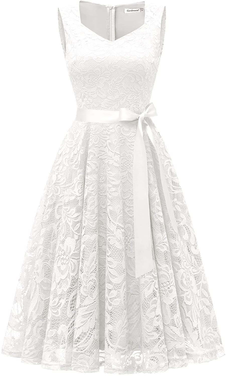 Price:$15.99    Gardenwed Elegant Floral Lace Bridesmaid Dresses Sleeveless V Neck Formal Dresses Cocktail Dresses for Women  Clothing