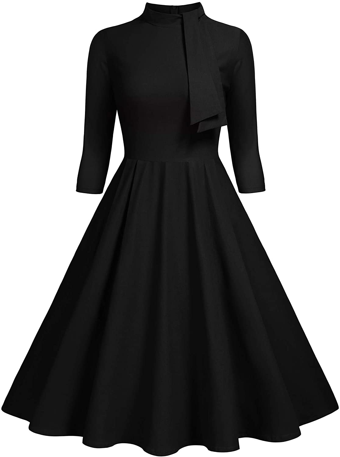 Price:$39.99 Miusol Women's Retro Style Half Collar Casual Party Swing Dress at Amazon Women’s Clothing store
