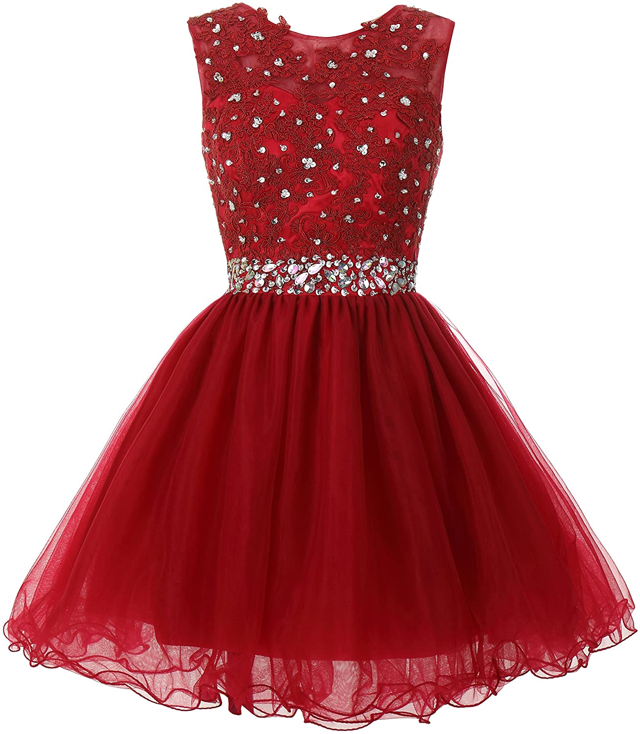 Price:$63.78    Mamilove Women's Tulle Short Applique Beading Formal Homecoming Cocktail Party Dress  Clothing
