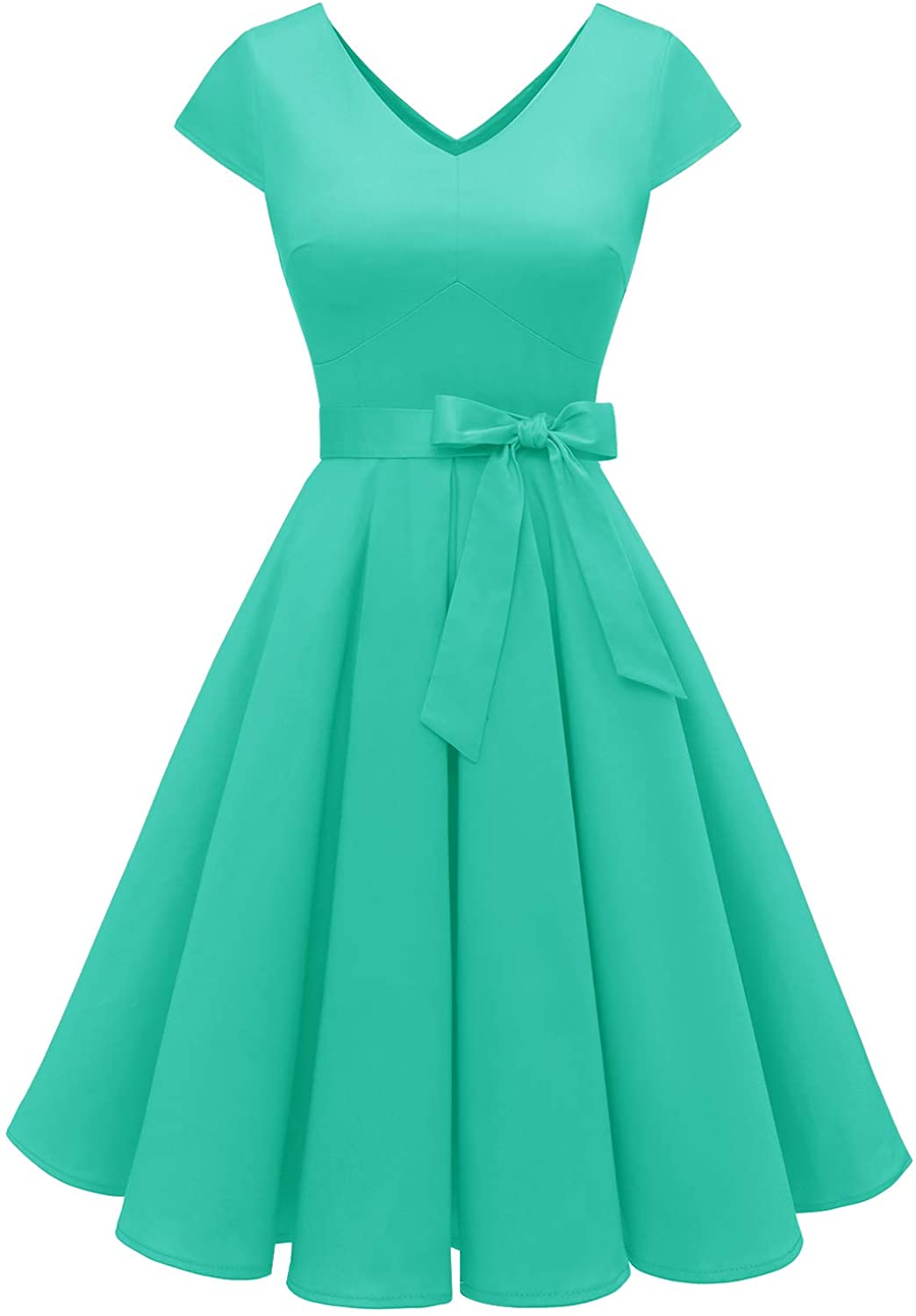 Price:$25.69    Dressystar Women's 1950s Vintage V Neck Cap Sleeve Swing Rockabilly Dress Elegant Cocktail Party Dress with Pockets  Clothing