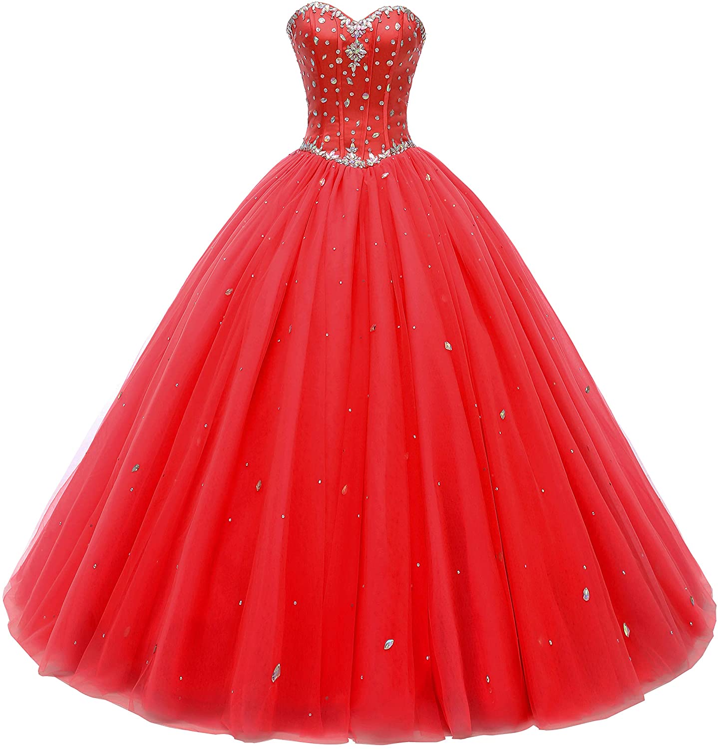 Price:$43.99    Beautyprom Women's Sweetheart Ball Gown Tulle Quinceanera Dresses Prom Dress  Clothing
