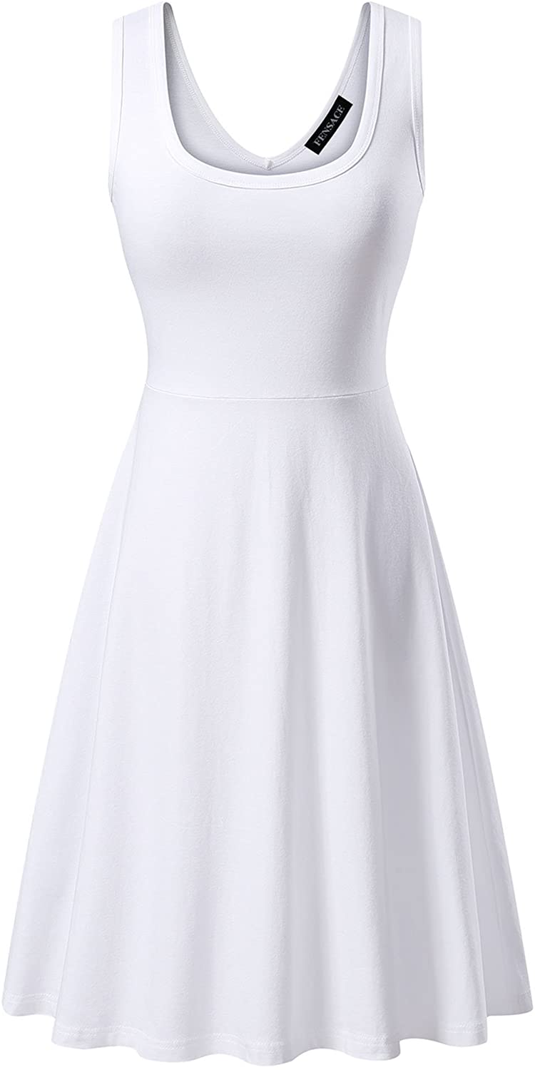 Price:$13.99 FENSACE Women's Sleeveless Midi Dress Casual Flared Tank Dress at Amazon Women’s Clothing store