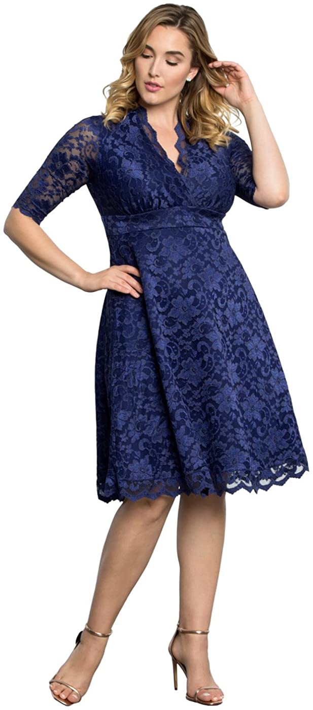 Price:$148.00 Kiyonna Women's Plus Size Special Occasion Mademoiselle Lace Cocktail Dress at Amazon Women’s Clothing store