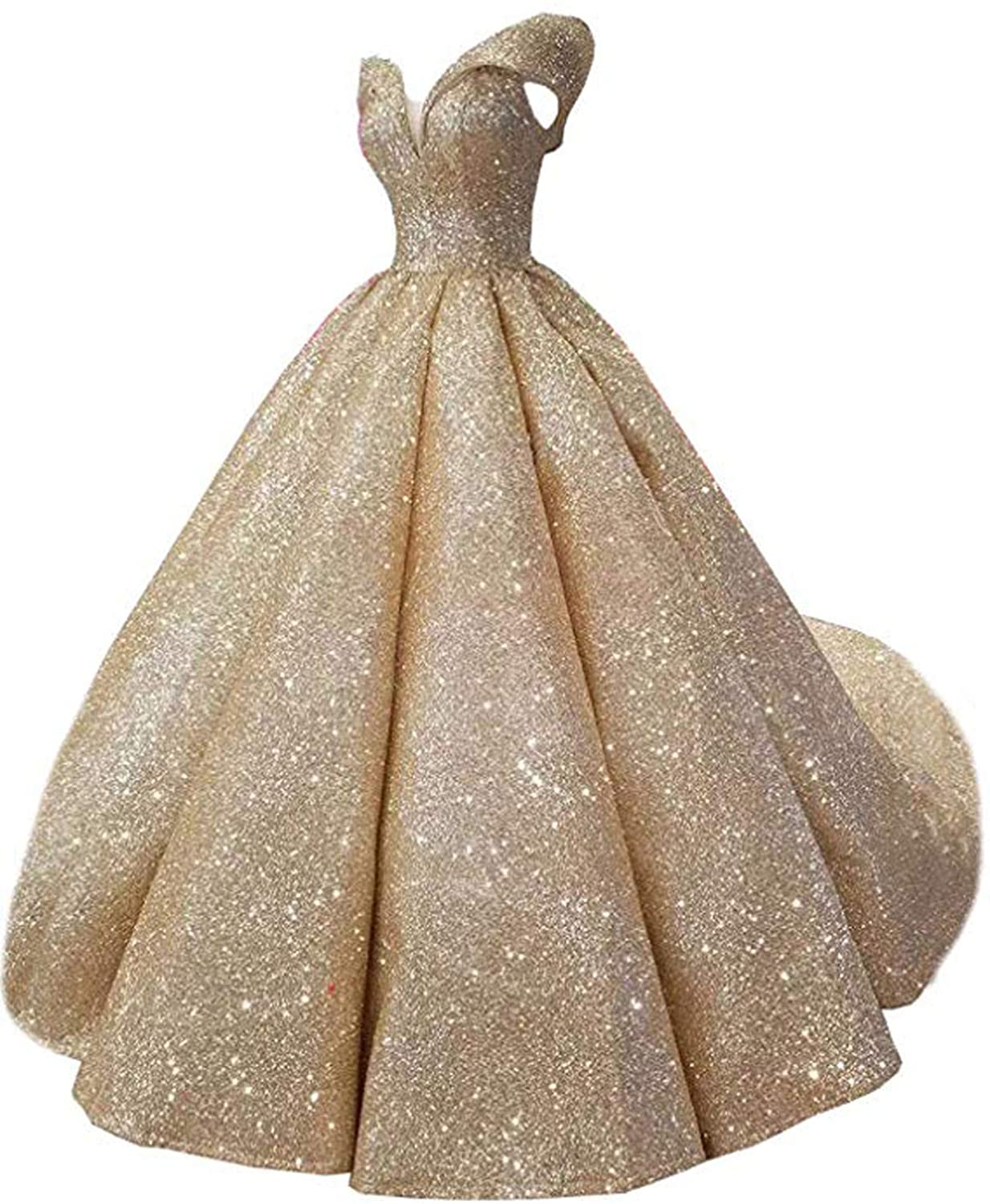 Price:$59.90 APLbridal Women's Off Shoulder Glitter Dress V Neck Prom Ball Gown Al016 at Amazon Women’s Clothing store