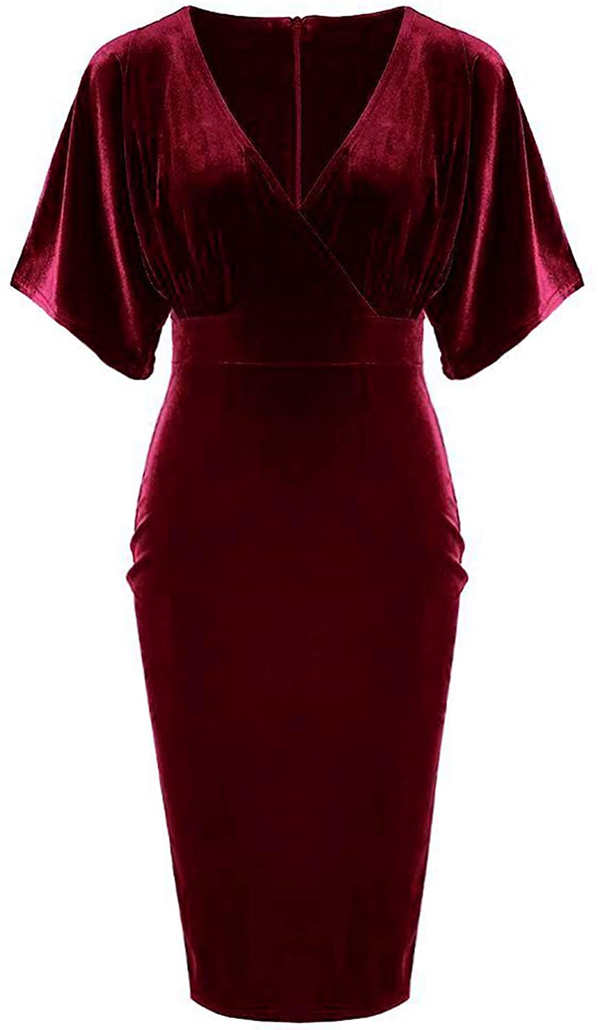 Price:$26.99    GownTown 1950s Style Butterfly Sleeve Velvet Pencil Dress  Clothing