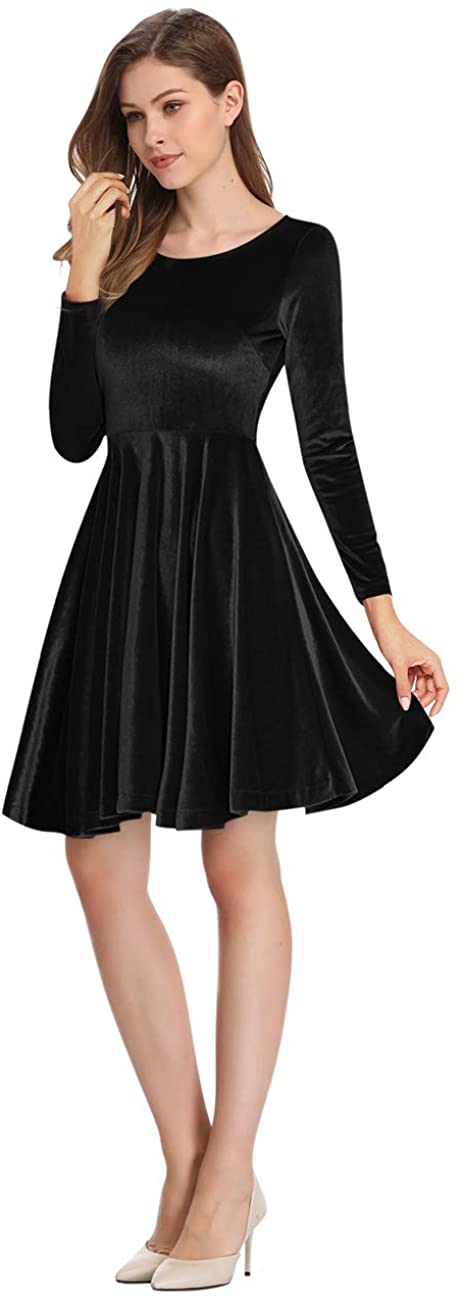 Price:$14.99    Leadingstar Women's Velvet A-Line Swing Party Dress  Clothing