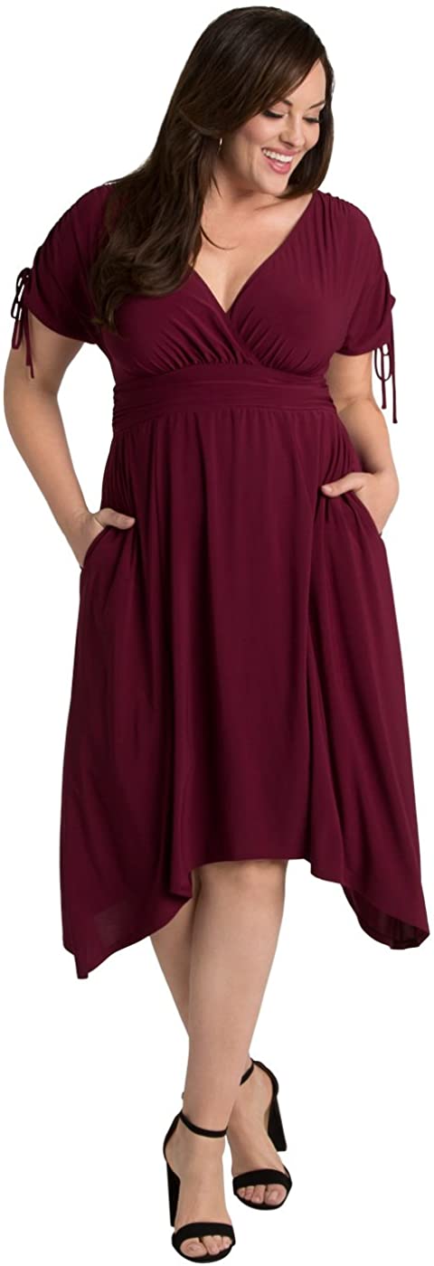 Price:$49.99 Kiyonna Women's Plus Size Tessa Ruched Dress at Amazon Women’s Clothing store