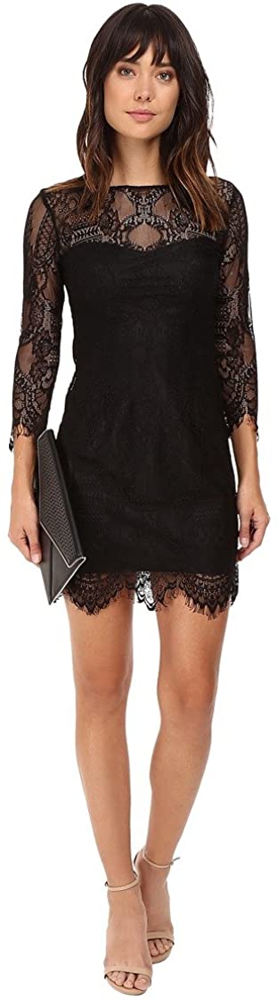 Price:$25.99    BB Dakota Women's Petite Everton V Back Lace Dress  Clothing