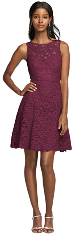 Price:$99.99    Short Sleeveless All Over Lace Bridesmaid Dress Style F18031  Clothing