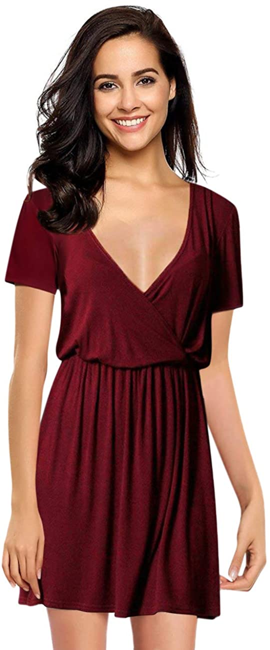 Price:$19.99 Leadingstar Women's V-Neck A-Line Party Casual Dress at Amazon Women’s Clothing store