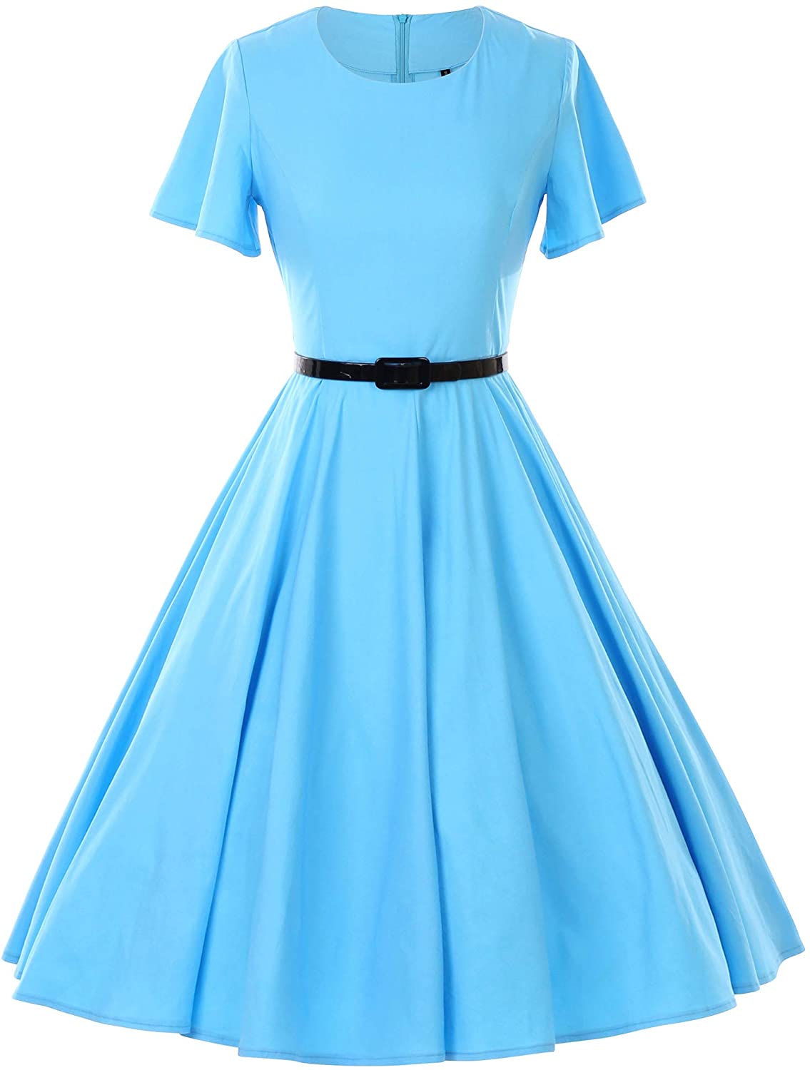 Price:$34.98    GownTown 1950s Vintage Dresses Butterfly Sleeve Swing Stretchy Dresses  Clothing