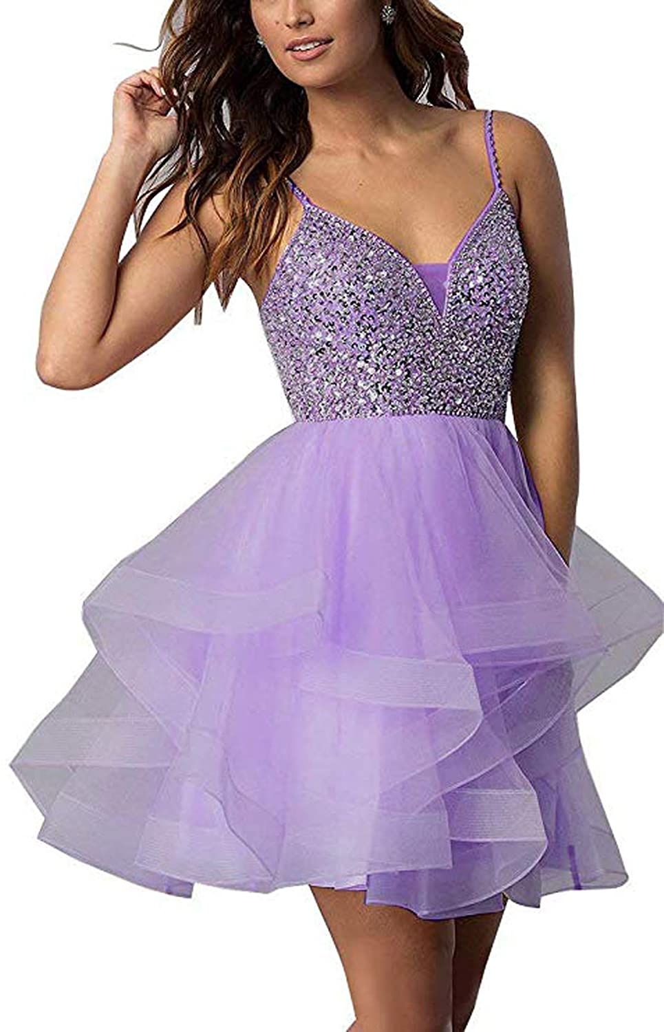 Price:$59.00    Adela Richer Adela Women's Dress Tulle Short Prom Cocktail Party Gown Ar121  Clothing