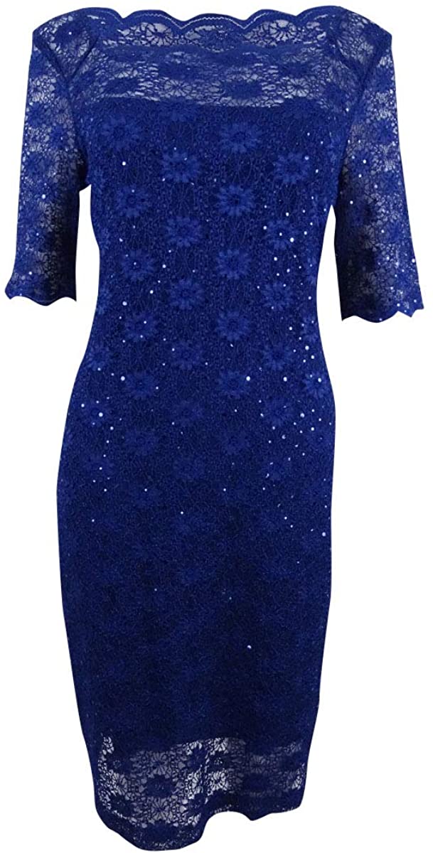 Price:$19.32    Connected Women's Sequined Lace Sheath Dress  Clothing