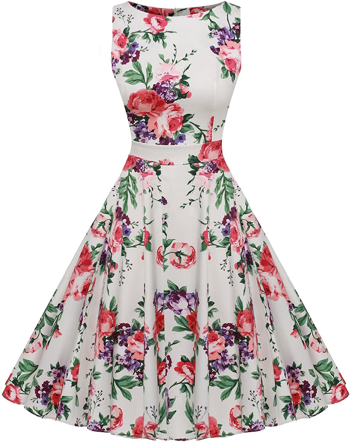 Price:$20.99    ACEVOG Cocktail Dress 1950's Floral Vintage Party Dress Plus Size  Clothing