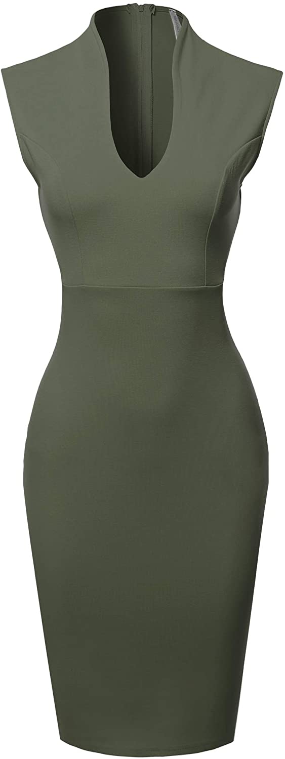 Price:$24.97    Made by Emma Women's Fitted Elegant Sleeveless Formal Cocktail Party Pencil Midi Dress  Clothing