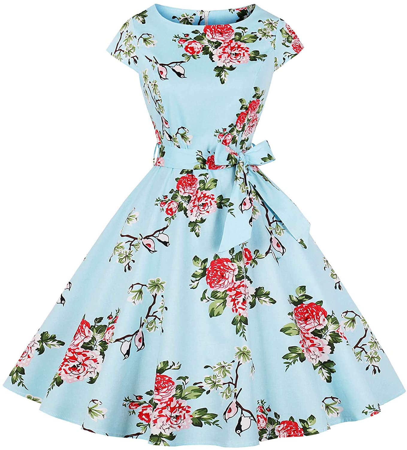 Price:$24.99    Womens 1950s Vintage Cap Sleeve Polka Dot Rockabilly Cocktail Swing Dresses C70  Clothing