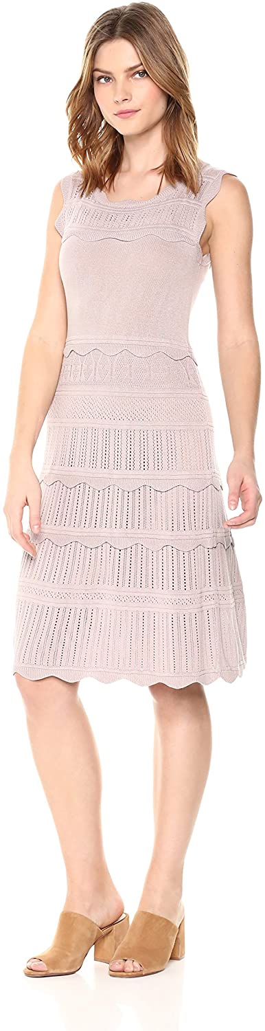 Price:$74.50    Cable Stitch Women's Scallop Detail Mixed Stitch Dress  Clothing