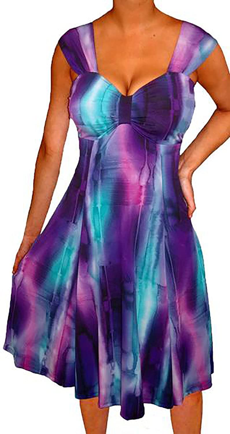 Price:$59.00    Funfash Plus Size Women Slimming Purple Black Empire Waist Cocktail Cruise Dress  Clothing