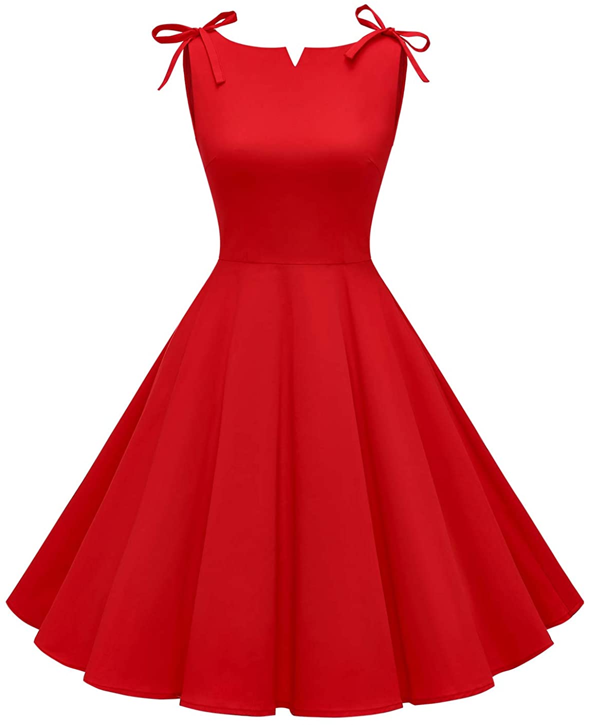Price:$21.69    MUADRESS Women's Retro 1950s Boat Neck Vintage Rockabilly Cocktail Party Dress  Clothing