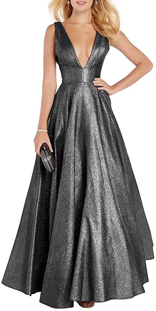 Price:$89.00 Runacelle Women's Glittery Satin Long Prom Gown at Amazon Women’s Clothing store
