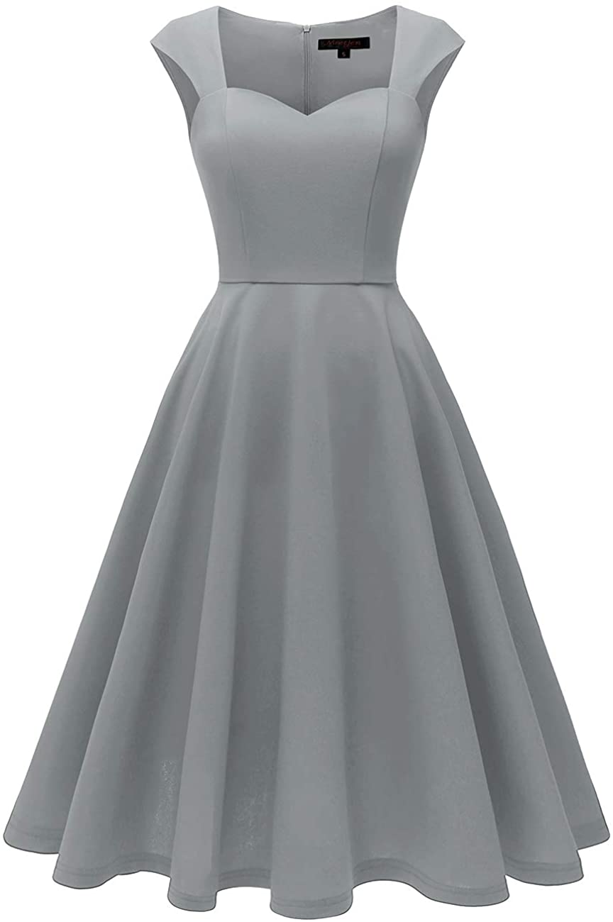 Price:$26.99    Meetjen Women's 1950s Vintage Cocktail Evening Wedding Party Swing Dress Sleeveless  Clothing