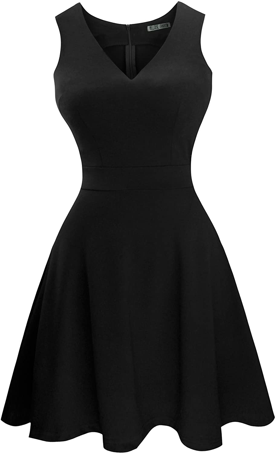 Price:$20.99    Sylvestidoso Women's A-Line Sleeveless V-Neck Pleated Little Cocktail Party Dress  Clothing