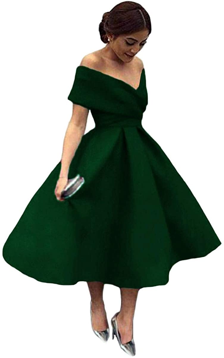 Price:$9.90    Tsbridal Women V Neck Bridesmaid Dresses Pockets Off Shoulder Wedding Party Dress  Clothing