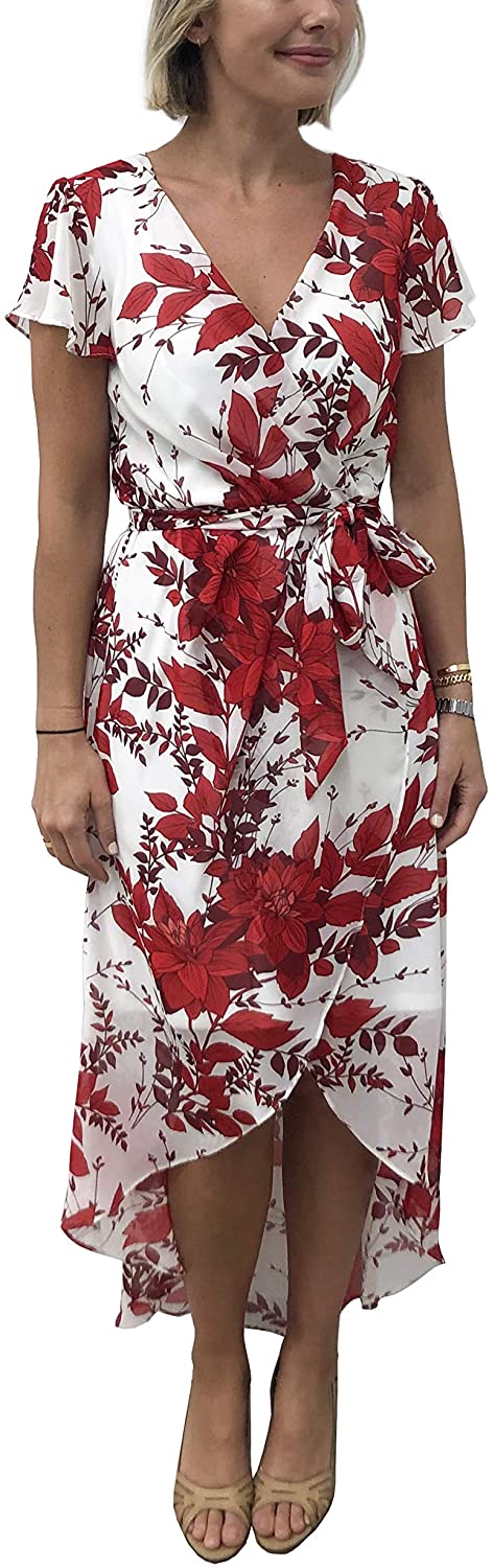 Price:$20.99    Julia Jordan Women's Chiffon Floral Wrap Front Dress  Clothing