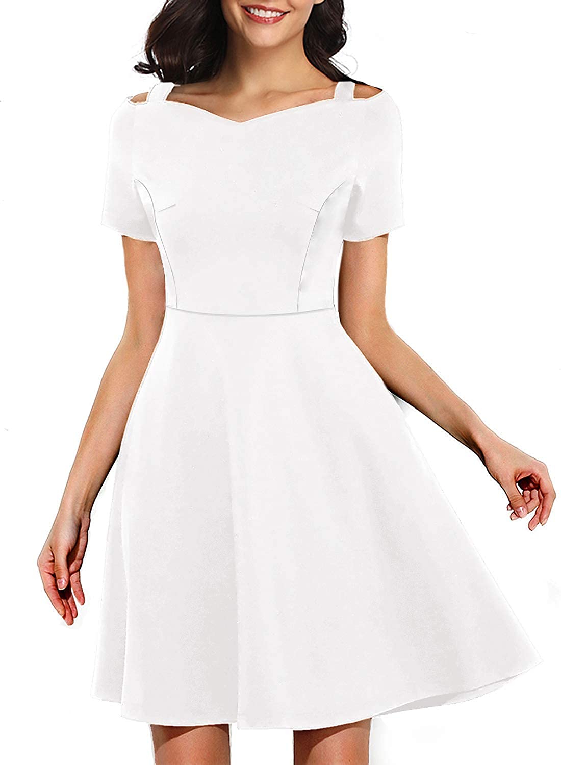 Price:$16.99    Women's Elegant Vintage Sweetheart Neck Spaghetti Strap Little Cocktail Party A-line Dress 268  Clothing