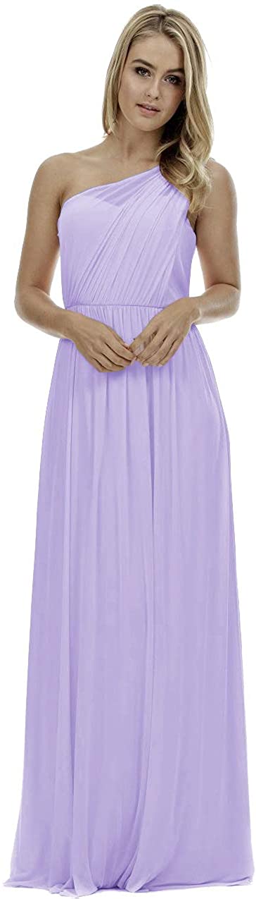 Price:$8.89 One Shoulder Bridesmaid Dresses Long Aline Chiffon Prom Evening Gown For Women at Amazon Women’s Clothing store