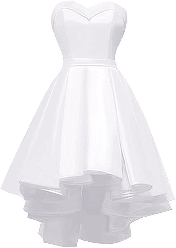 Price:$69.99 Lianai Women's High Low Short Prom Homecoming Dress Satin Cocktail Party Ball Gown at Amazon Women’s Clothing store
