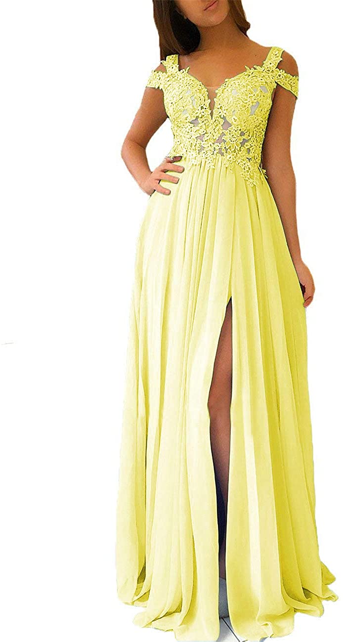 Price:$99.00 Libaosha Women's A-Line Cap Lace Party Prom Gown With Slit at Amazon Women’s Clothing store