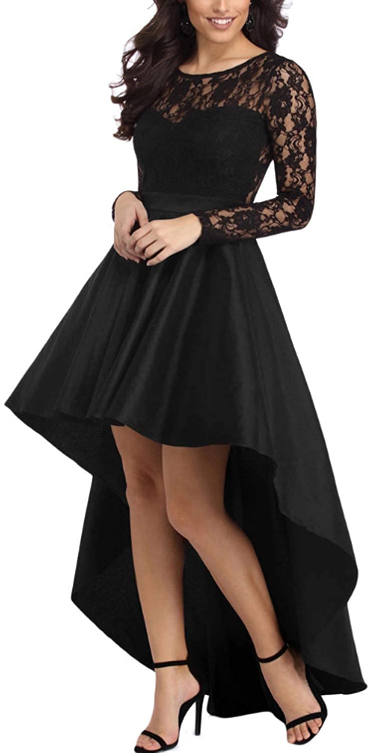 Price:$28.99    Inshine Women Lace Prom Evening High Low Swallowtail Cocktail Dresses Party Gowns  Clothing