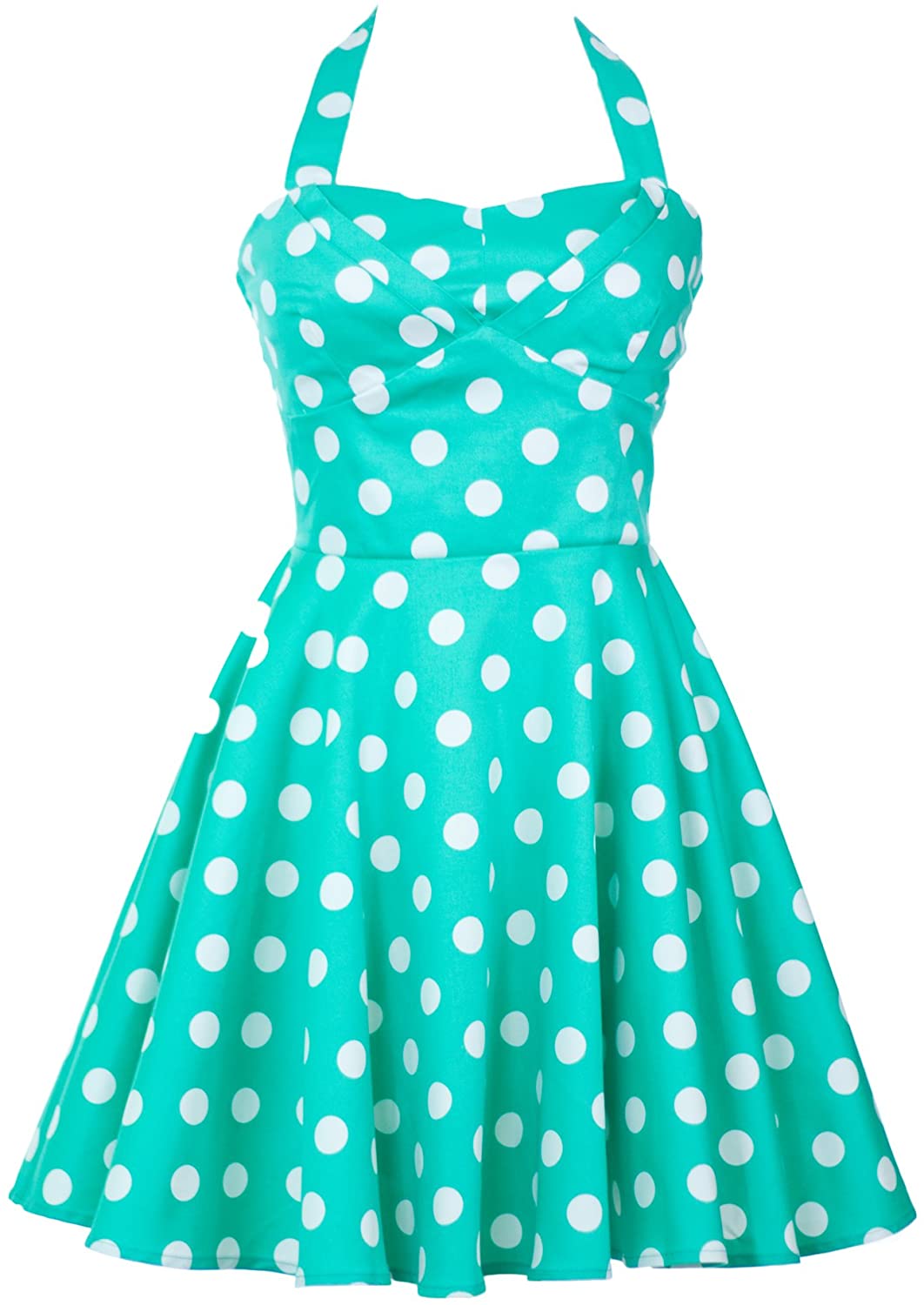 Price:$29.99 Ixia Polka Dot A-line 50s Pinup Dress at Amazon Women’s Clothing store