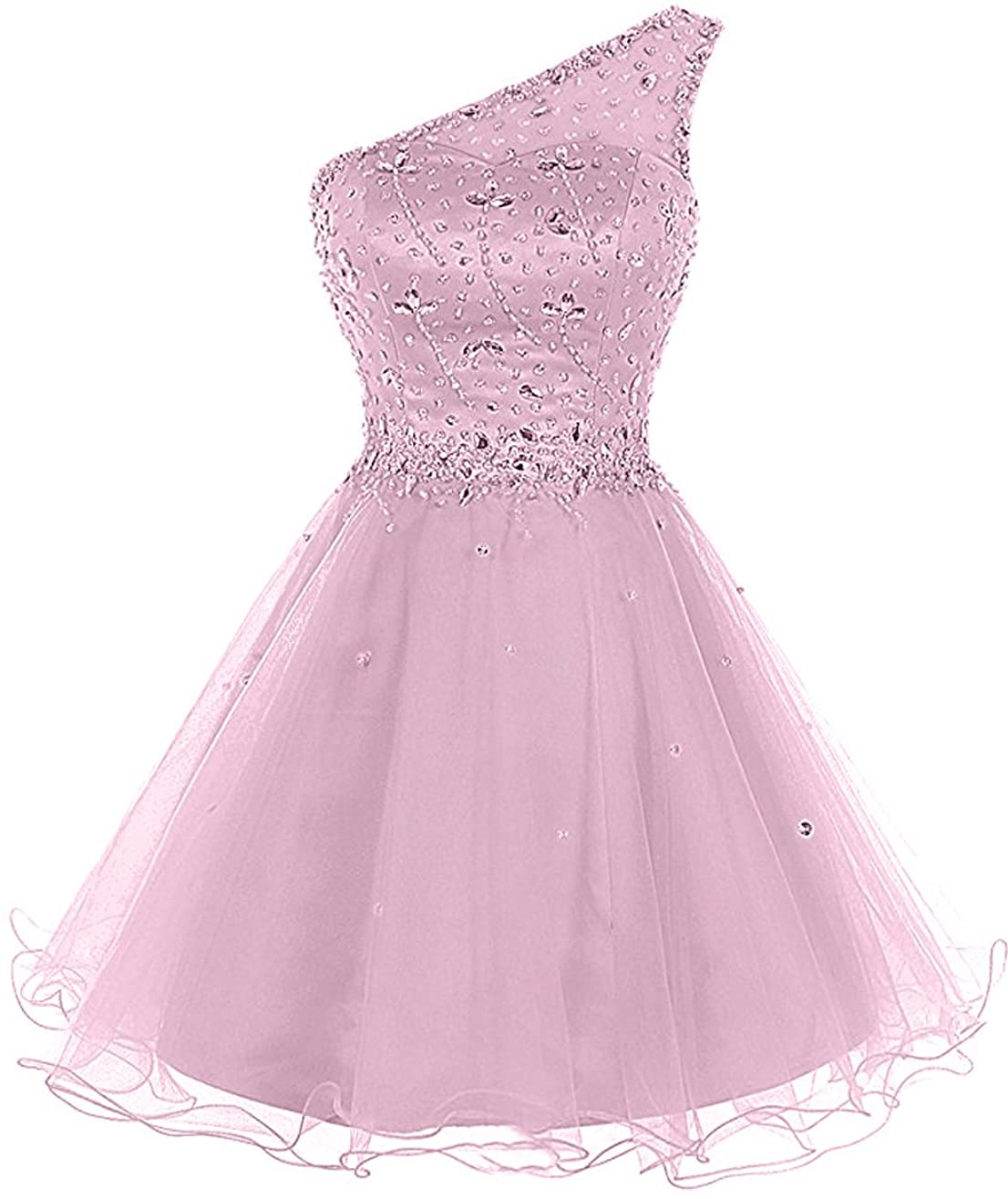 Price:$74.99    Lily Wedding Juniors Aline One Prom Dress 2018 Short Tulle Party Dress Mini  Clothing