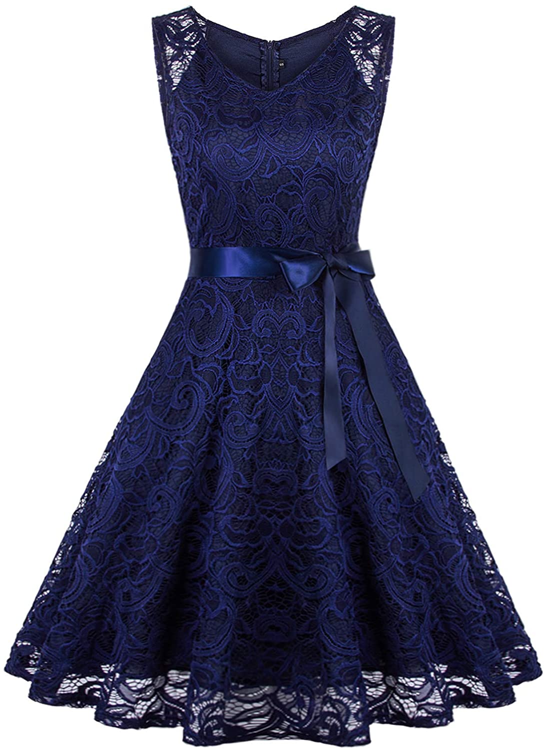 Price:$27.02    VIJIV Women's Floral Lace Short Bridesmaid Dress Sleevless A-Line Wedding Party Dress V Neck  Clothing