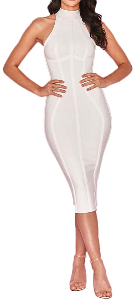 Price:$43.99    AOOK Women's Spaghetti Strap Bodycon Bandage Dress  Clothing