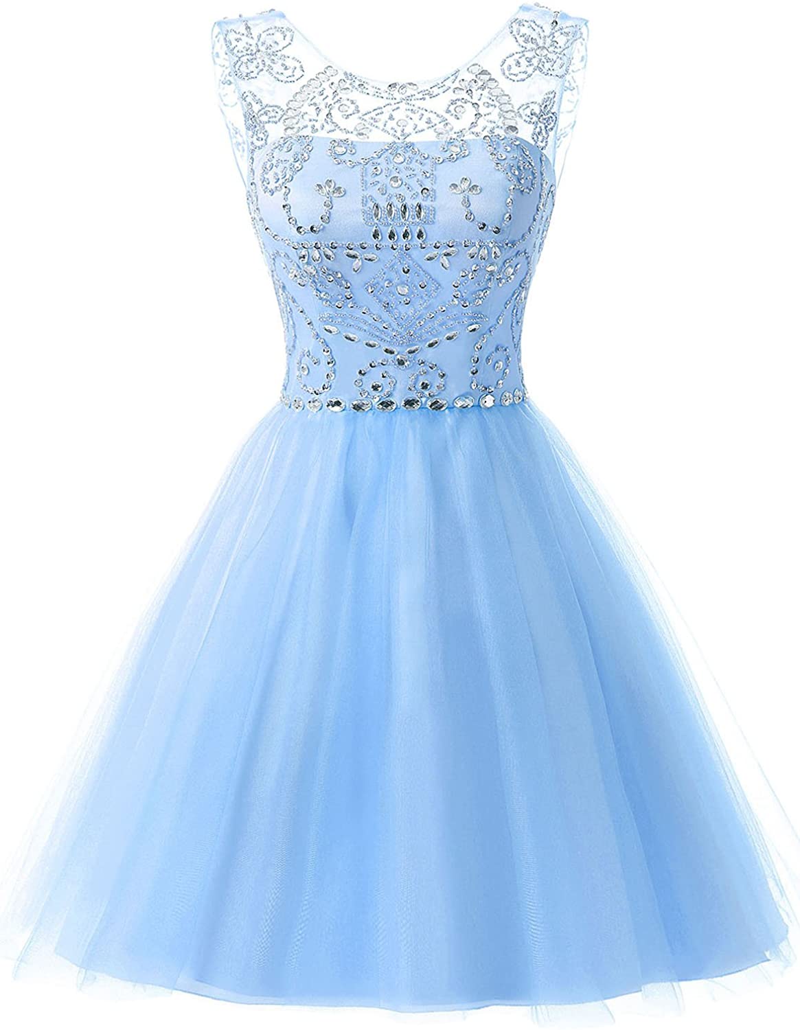 Price:$9.90    Sarahbridal Women's Short Tulle Beading Homecoming Dresses 2020 Prom Party Gowns  Clothing