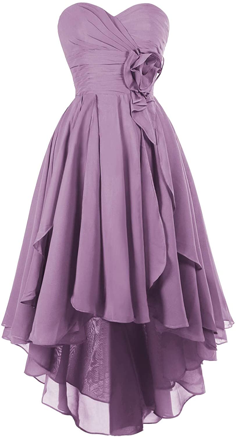 Price:$76.99    MsJune High Low Bridesmaid Dress Chiffon Ruffles Party Prom Homecoming Dresses  Clothing