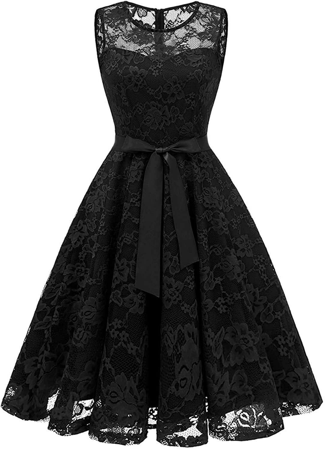 Price:$15.99    ANCHOVY Womens Cocktail Party Swing Dress Floral Lace A Line Short Bridesmaid Dress C74  Clothing