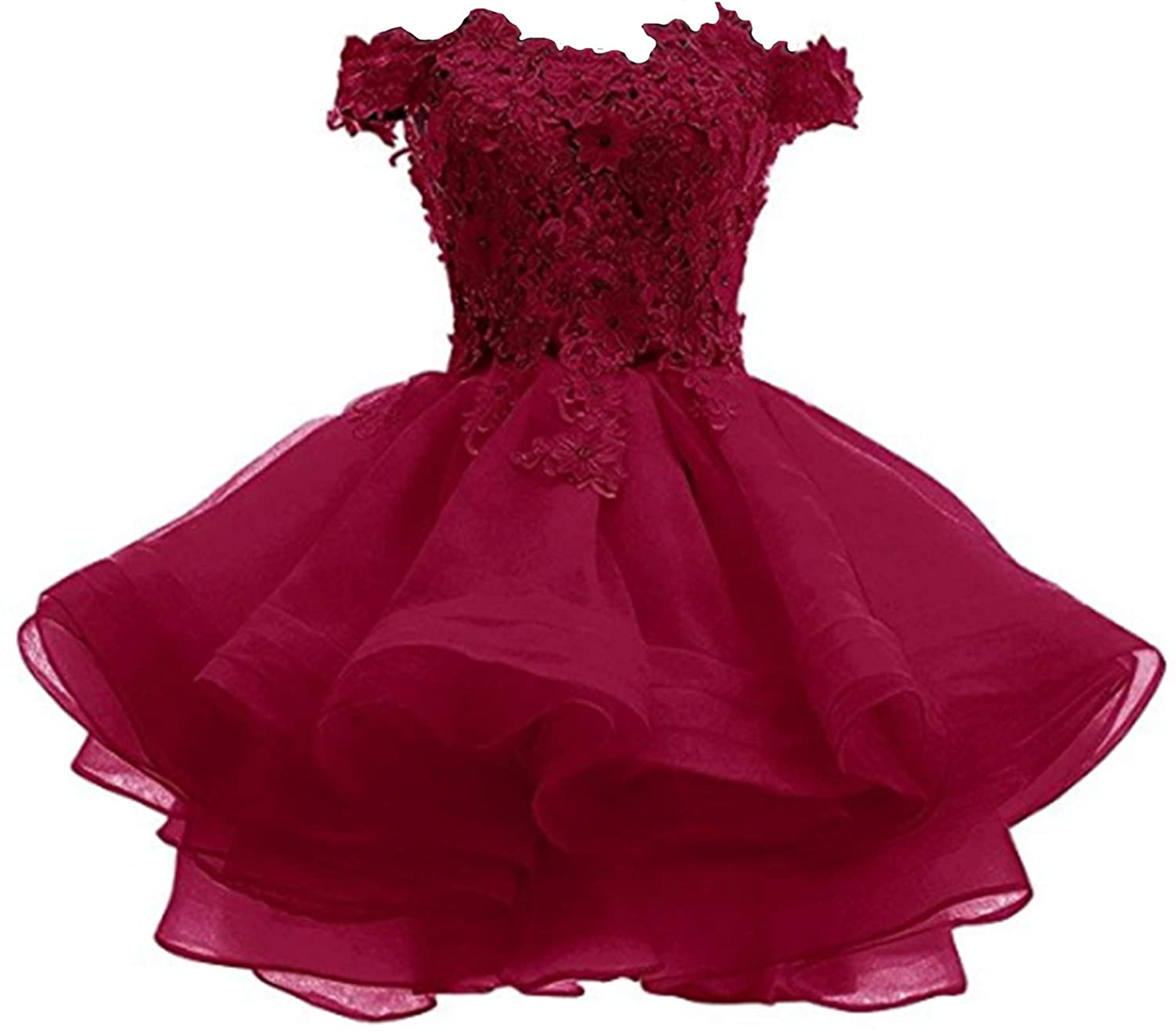 Price:$65.00 FWVR Women's Short Prom Party Dress Off Shoulder Homecoming Dresses for Juniors Ball Gown at Amazon Women’s Clothing store
