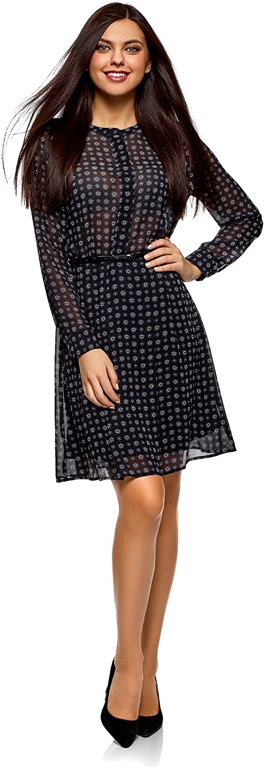Price:$21.60    oodji Collection Women's Belted Dress in Flowing Fabric  Clothing