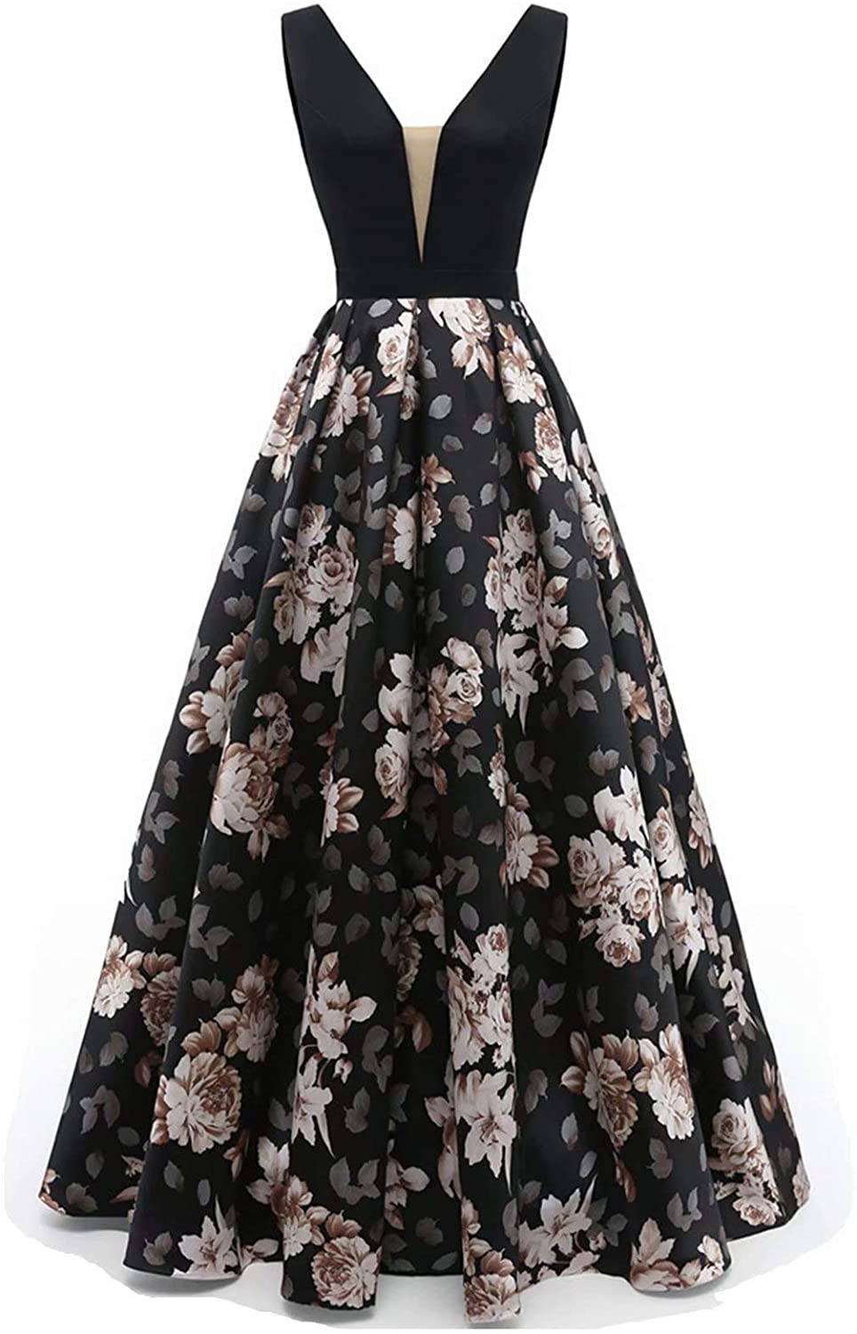 Price:$79.53 FWVR Floral Print Evening Dresses for Women Formal Long Prom Wedding Party Gowns at Amazon Women’s Clothing store