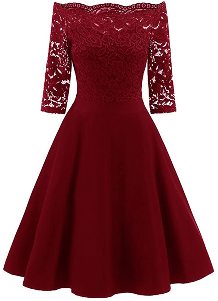 Price:$4.99    PXiong Fashion Women Lace Dress Half Sleeve Hollow Short Mini Dress Party Dress  Clothing