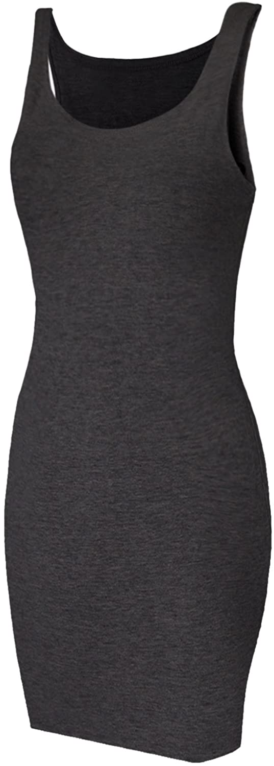 Price:$13.99    HRYfashion Women Classic Slim Fit Tank Mini Tee Bodycon Dress  Clothing