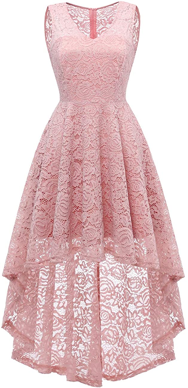 Price:$15.99    DRESSTELLS Women's Vintage Dress V-Neck Floral Lace Hi-Lo Cocktail Party Dress  Clothing
